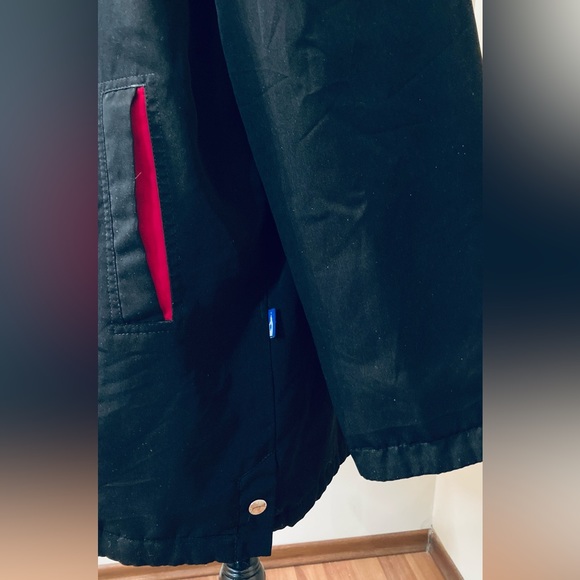 Mid Length Black Lined Coat Women XL Removable Faux Fur Collar Multiple Pockets - Picture 9 of 14